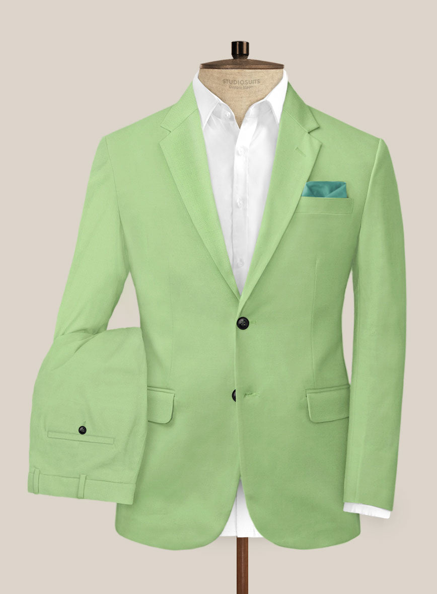 Scabal Nasty Green Cashmere Cotton Suit - StudioSuits