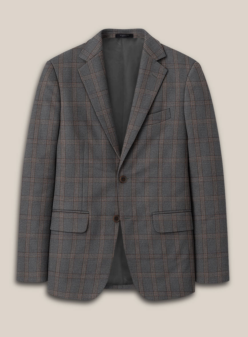 Scabal Oricio Checks Gray Wool Suit - StudioSuits