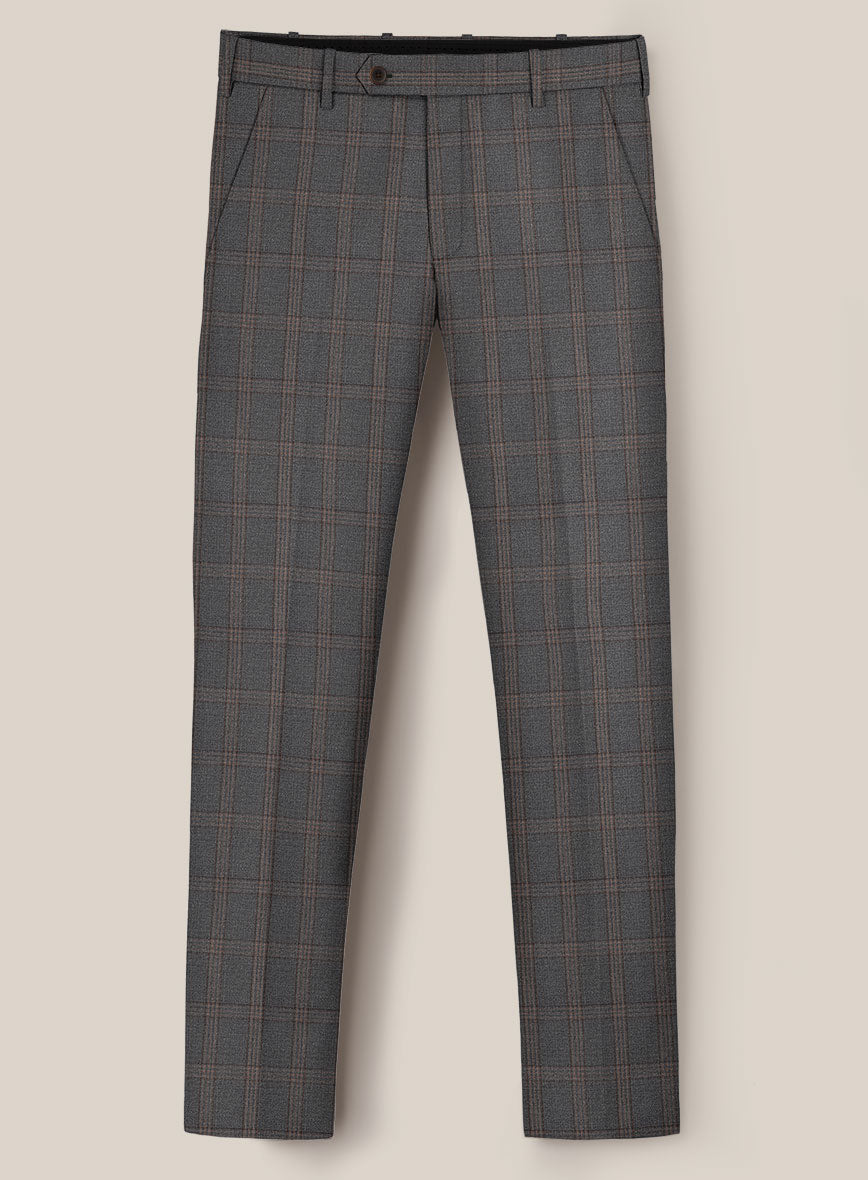 Scabal Oricio Checks Gray Wool Suit - StudioSuits