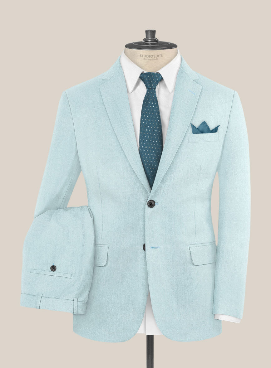 Scabal Pale Blue Wool Suit - StudioSuits
