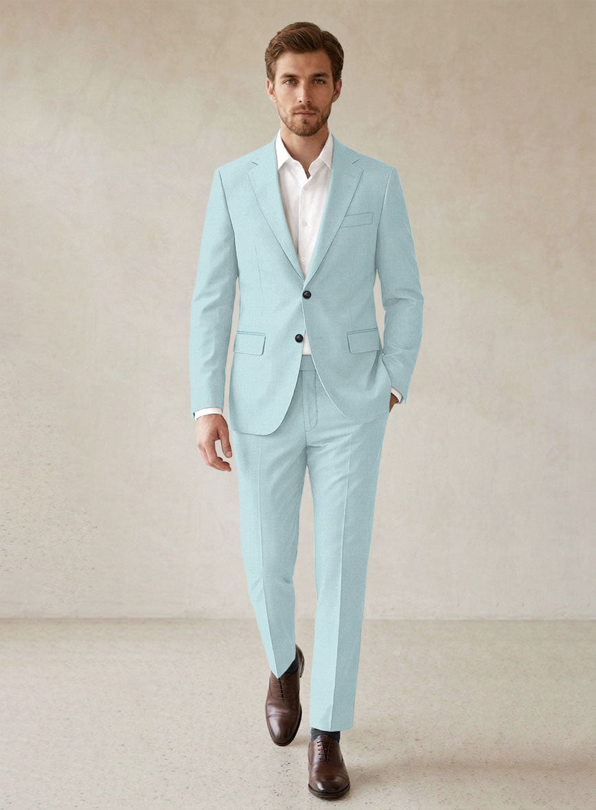 Scabal Pale Blue Wool Suit - StudioSuits