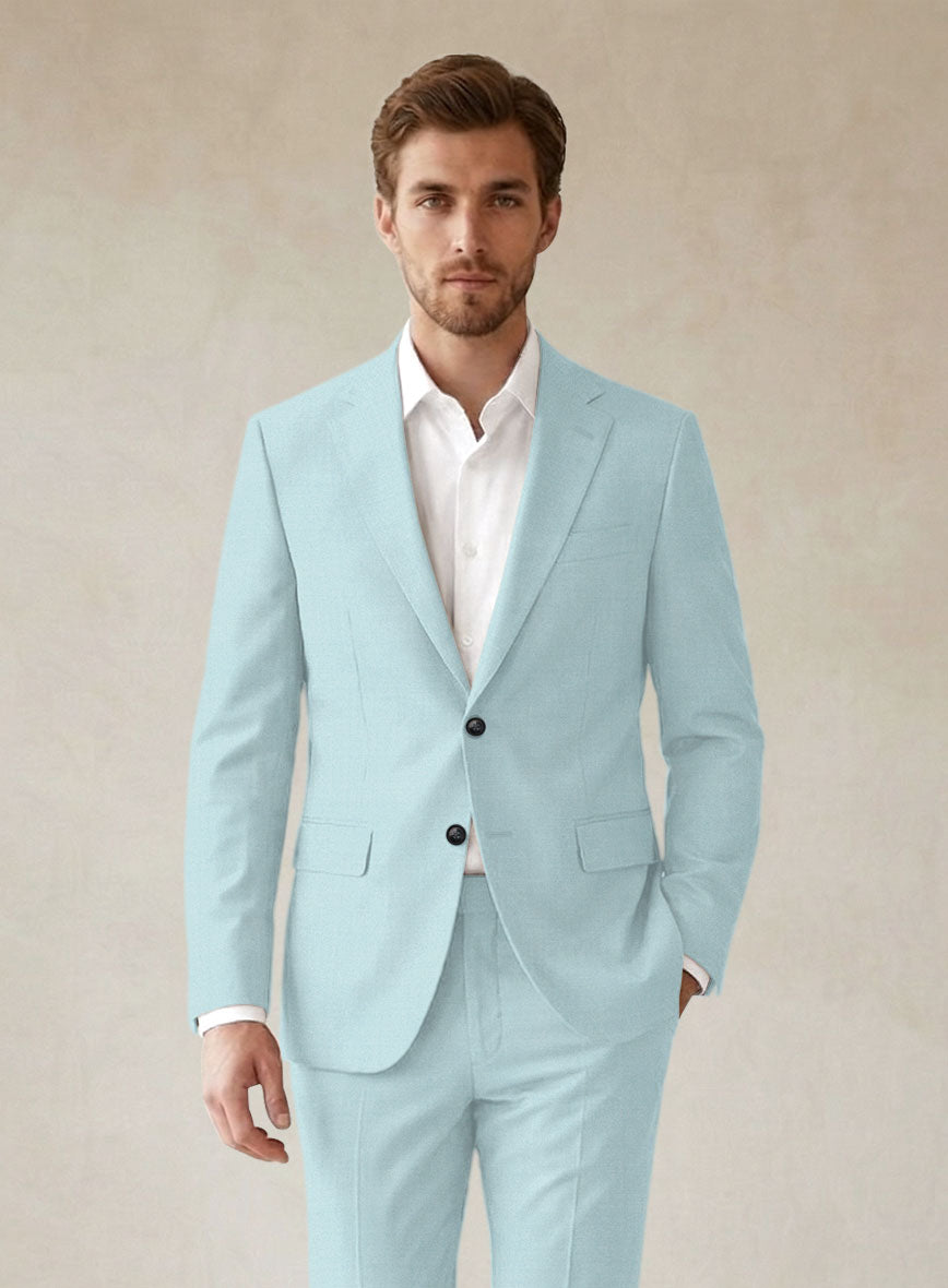 Scabal Pale Blue Wool Suit - StudioSuits