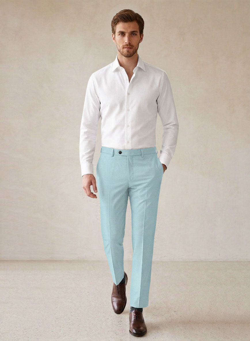 Scabal Pale Blue Wool Suit - StudioSuits
