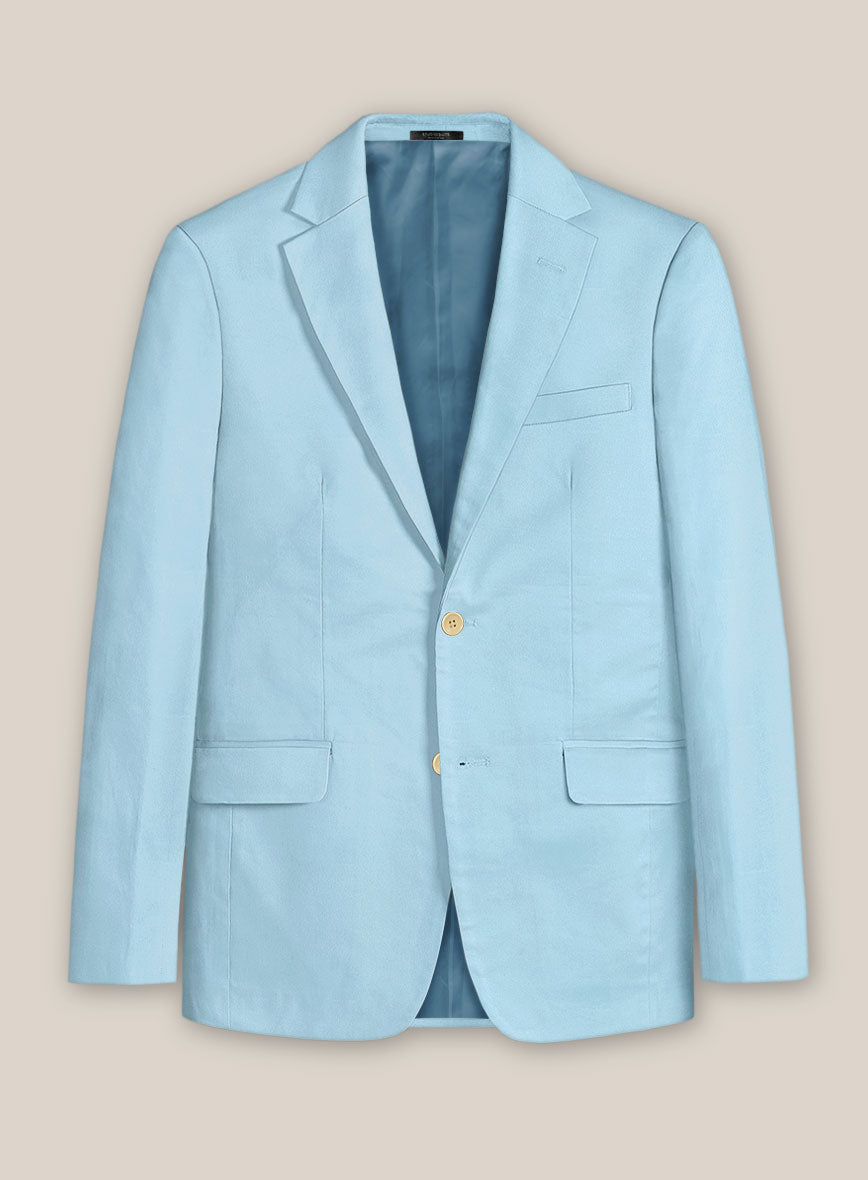 Scabal Pastel Blue Cotton Stretch Jacket - StudioSuits