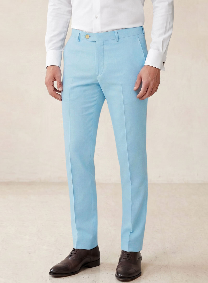 Scabal Pastel Blue Cotton Stretch Suit - StudioSuits