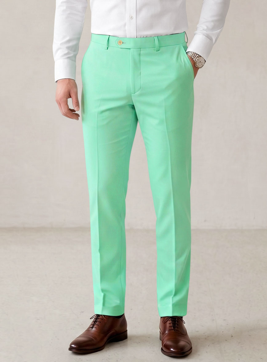 Scabal Pastel Green Cotton Stretch Suit - StudioSuits