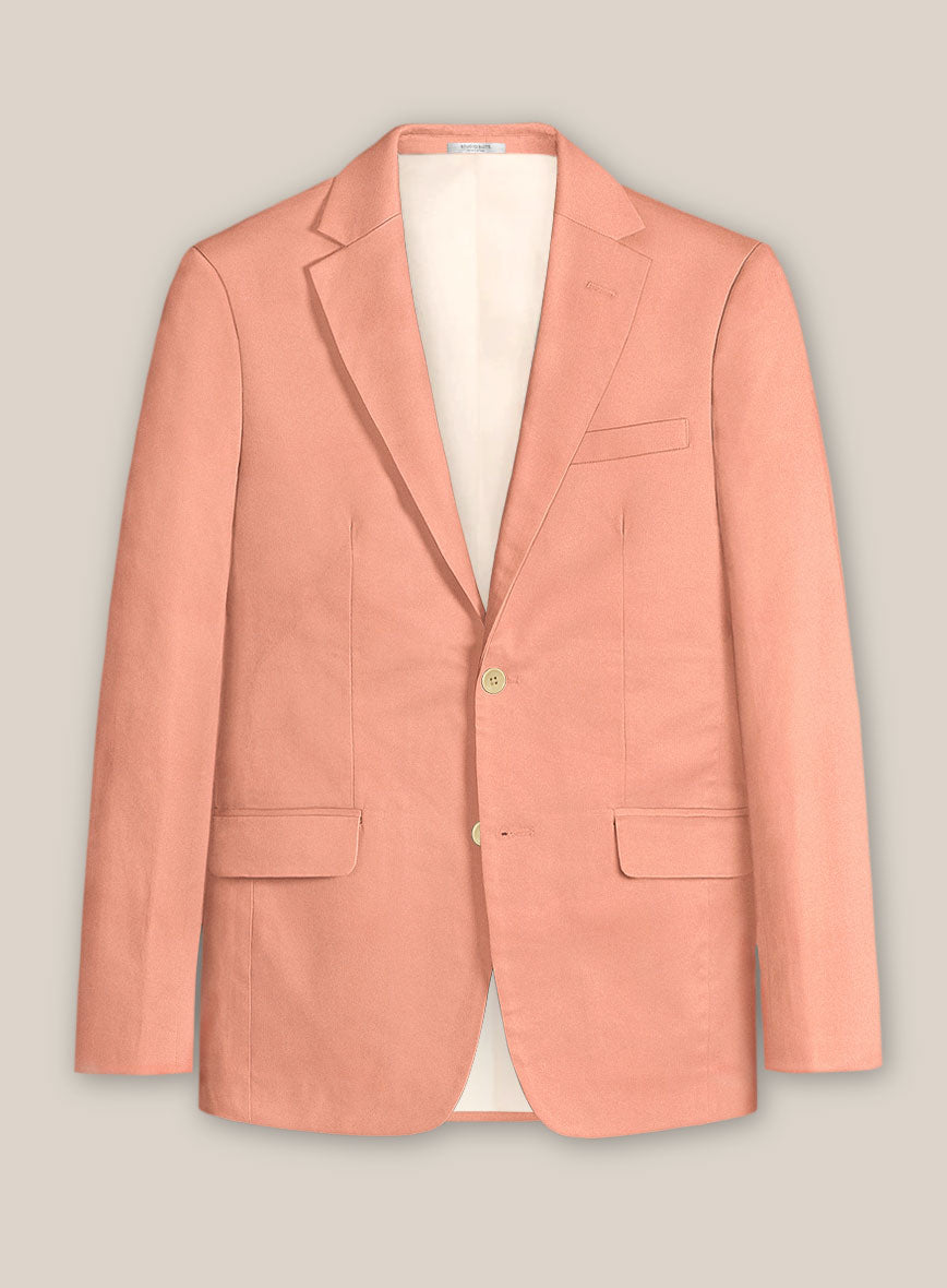 Scabal Peach Cotton Stretch Jacket - StudioSuits
