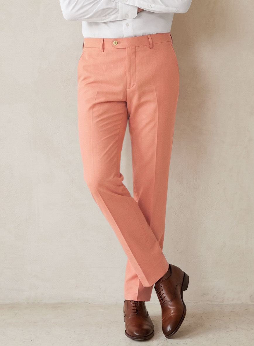 Scabal Peach Cotton Stretch Pants - StudioSuits