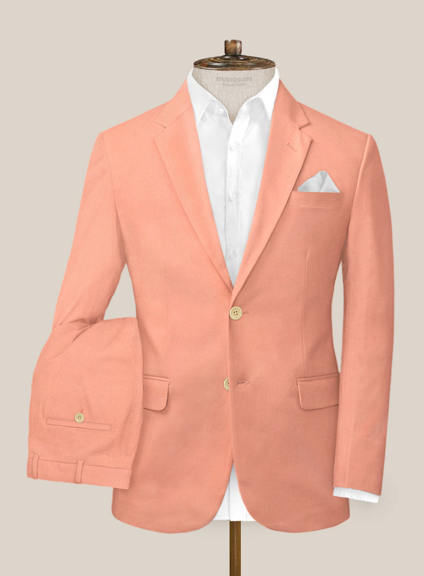 Scabal Peach Cotton Stretch Suit - StudioSuits