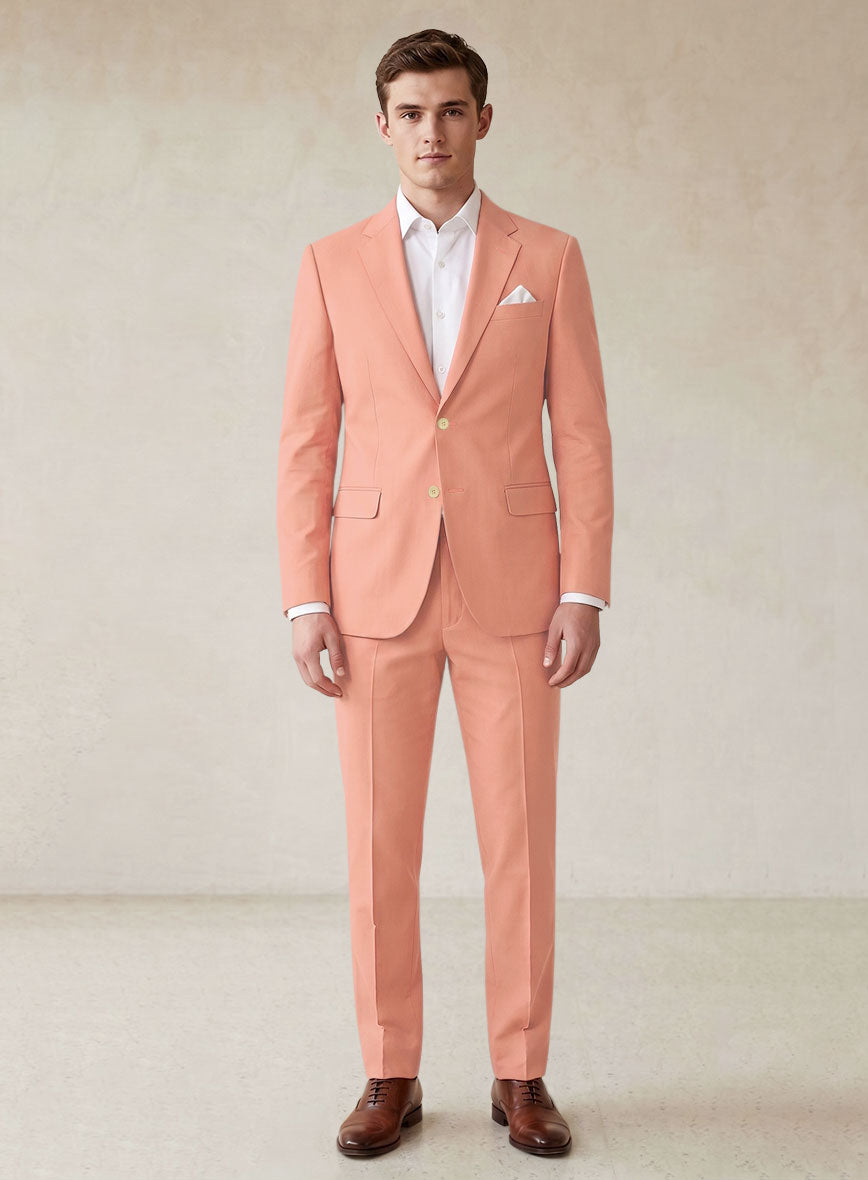 Scabal Peach Cotton Stretch Suit - StudioSuits