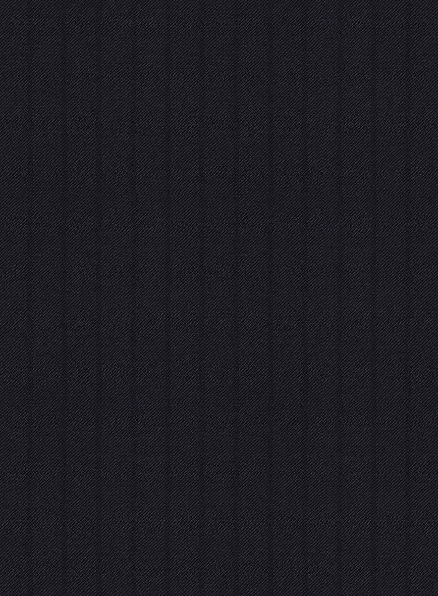 Scabal Pegico Stripe Blue Wool Pants - StudioSuits