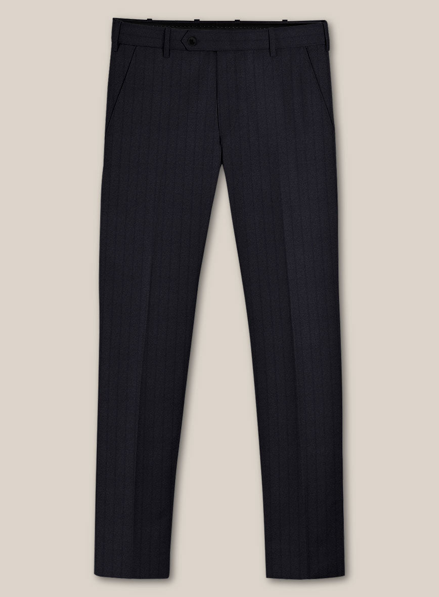 Scabal Pegico Stripe Blue Wool Suit - StudioSuits