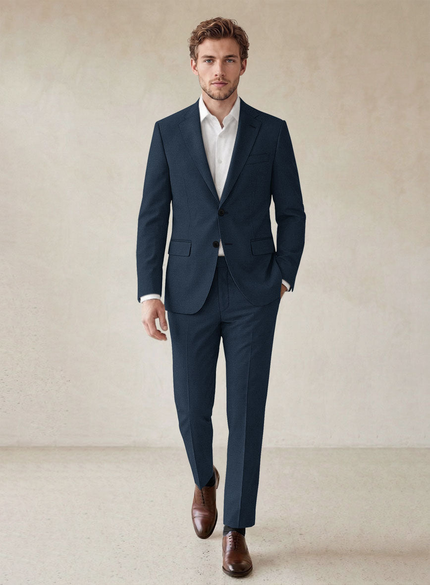Scabal Potri Prussian Blue Wool Suit - StudioSuits