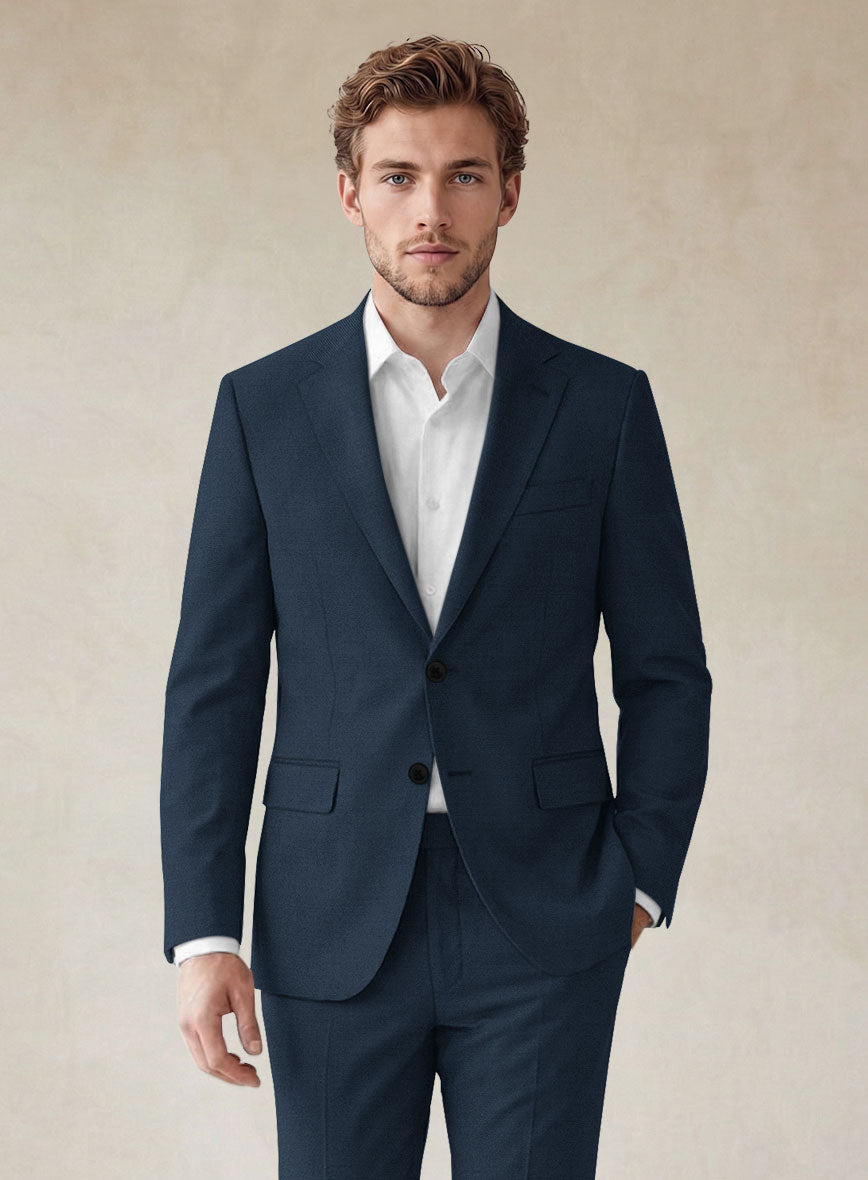 Scabal Potri Prussian Blue Wool Suit - StudioSuits