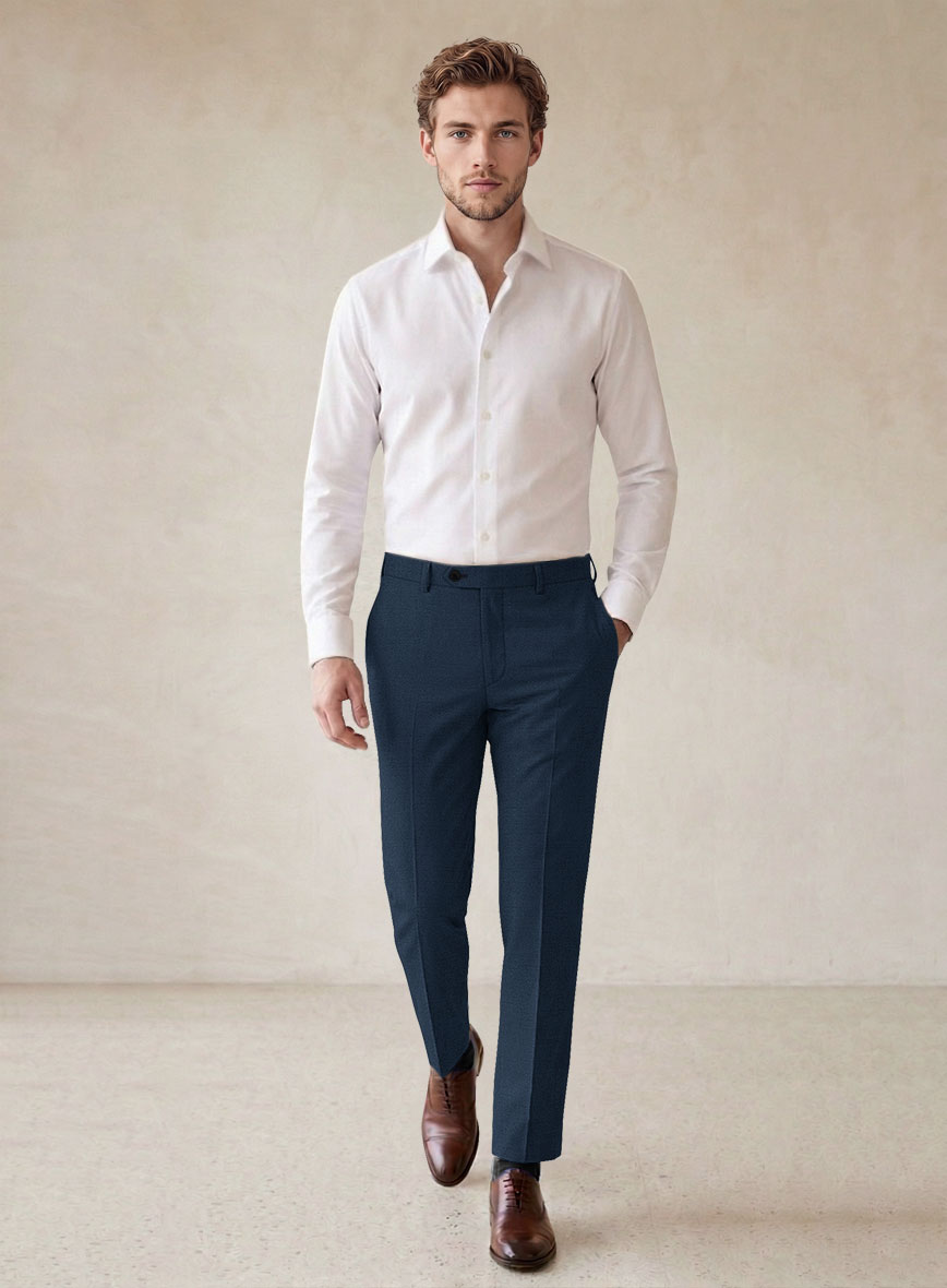 Scabal Potri Prussian Blue Wool Suit - StudioSuits