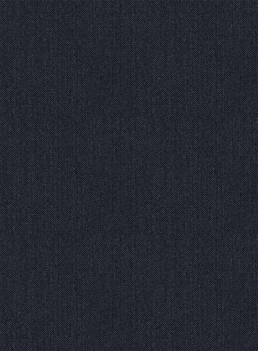 Scabal Qoiel Herringbone Blue Wool Jacket - StudioSuits