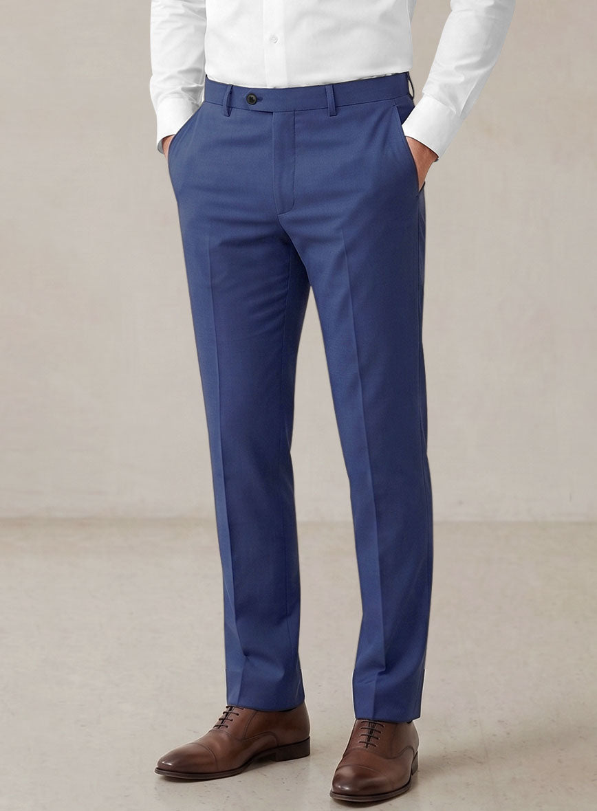 Scabal Royal Blue Cashmere Cotton Pants - StudioSuits