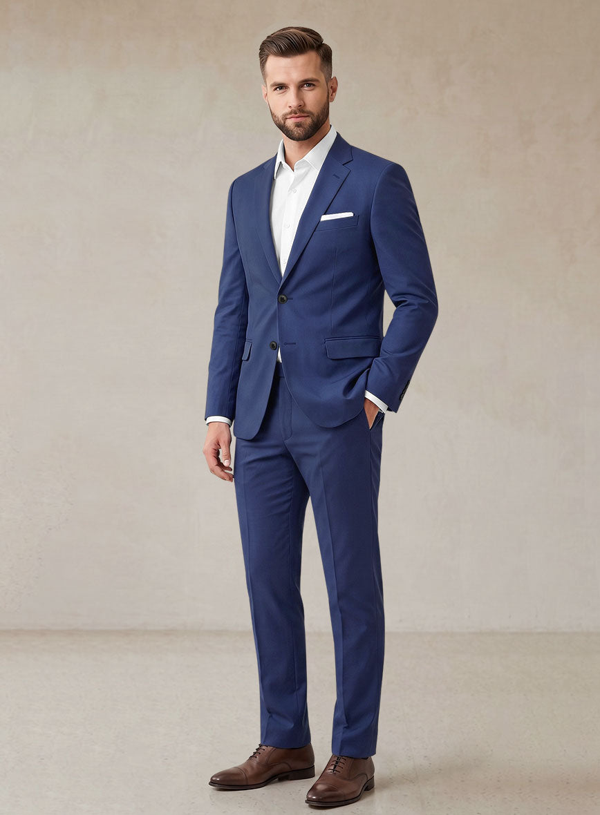 Scabal Royal Blue Cashmere Cotton Suit - StudioSuits