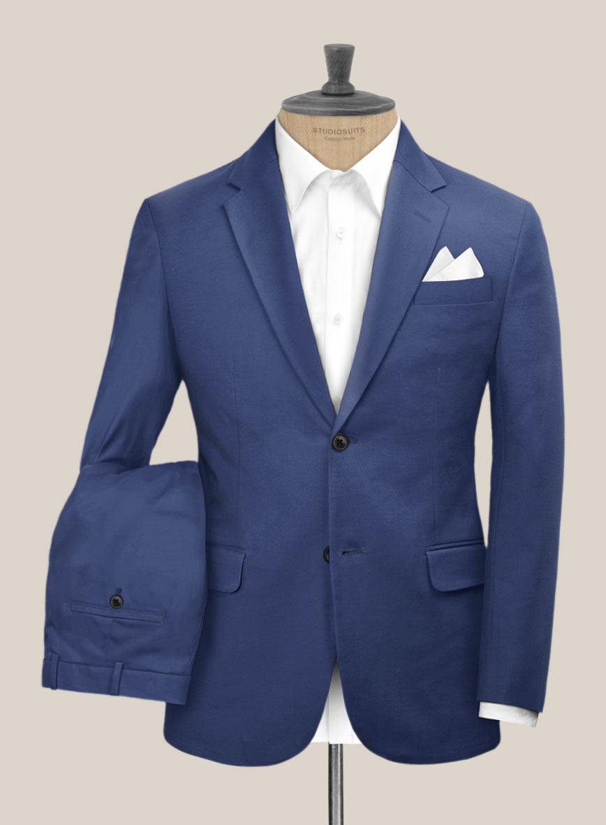 Scabal Royal Blue Cashmere Cotton Suit - StudioSuits