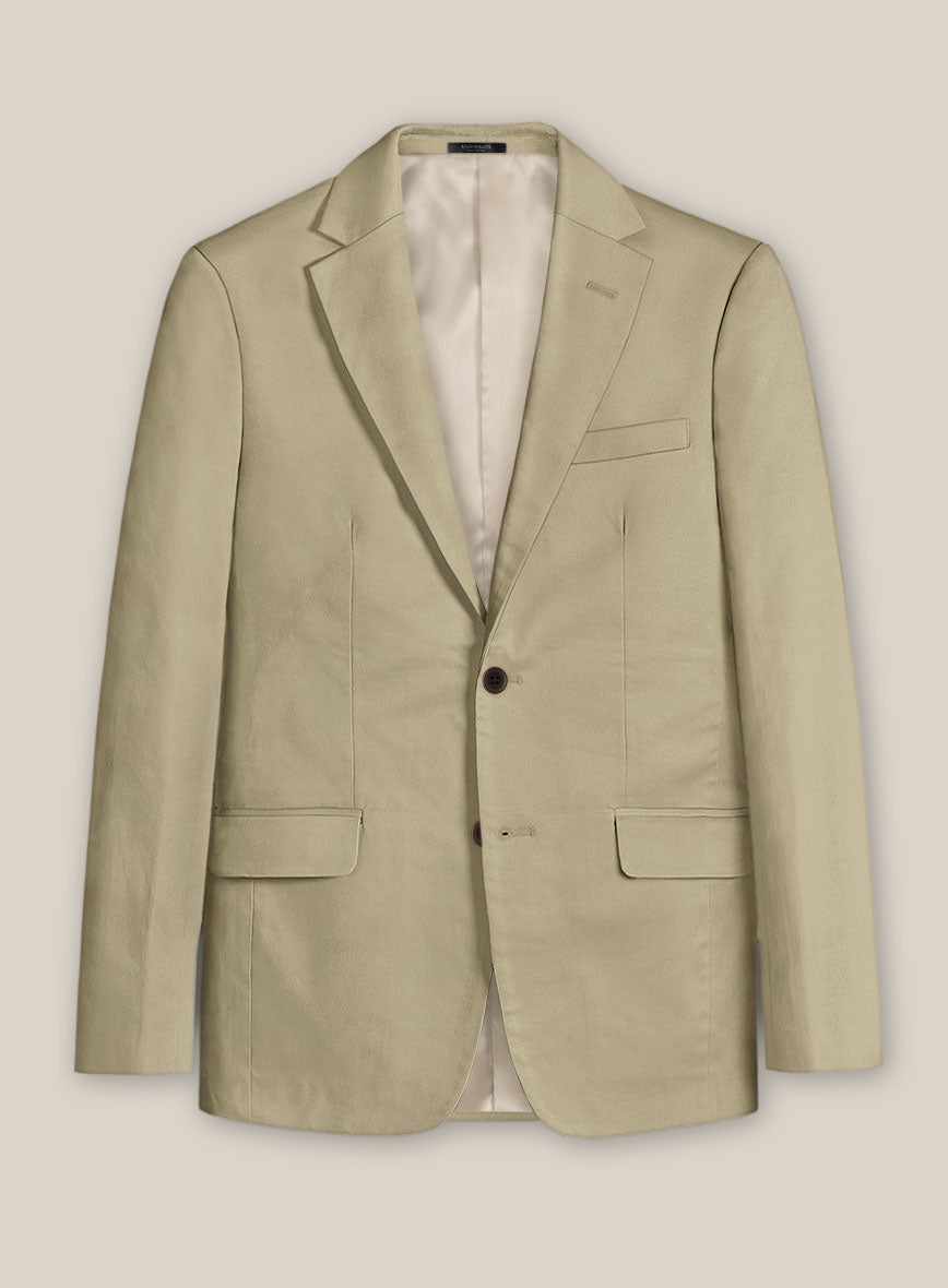 Scabal Sand Beige Cotton Stretch Jacket - StudioSuits