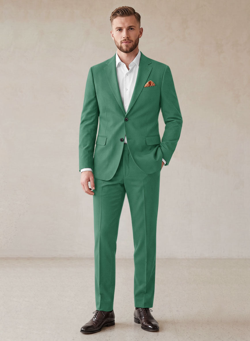 Scabal Sea Green Cotton Stretch Suit - StudioSuits
