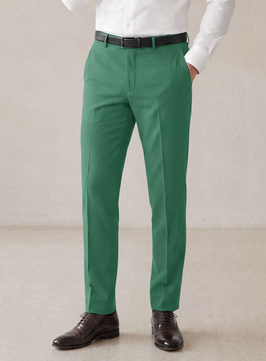 Scabal Sea Green Cotton Stretch Pants - StudioSuits