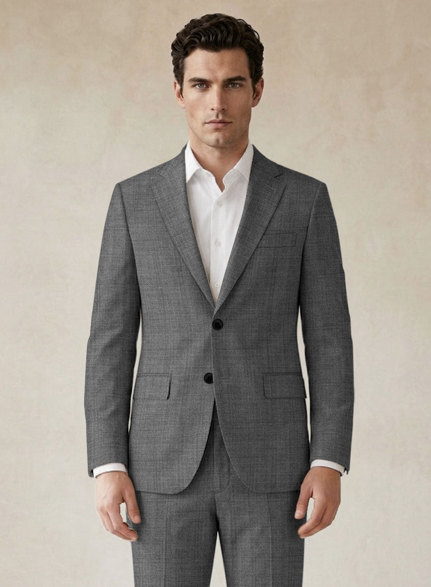 Scabal Segudo Twill Gray Wool Jacket - StudioSuits