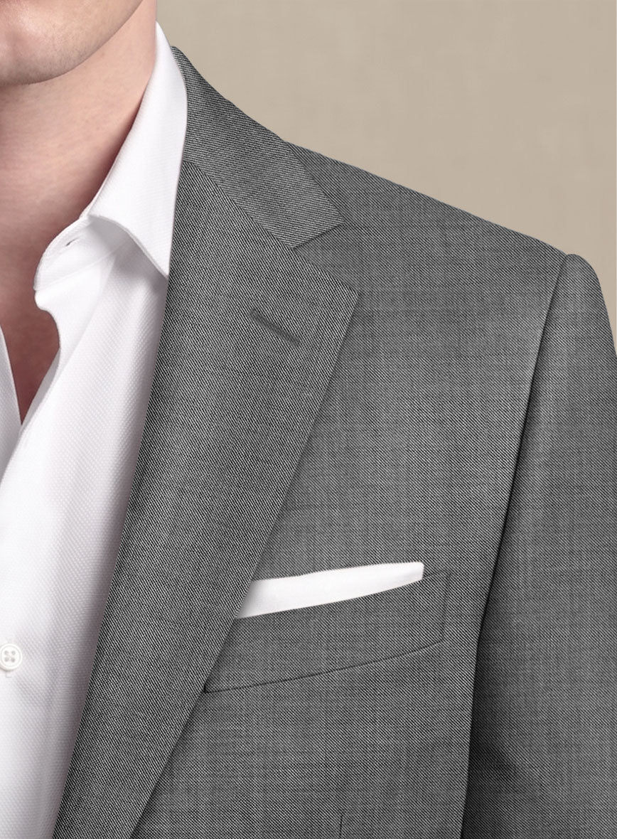 Scabal Segudo Twill Gray Wool Jacket - StudioSuits