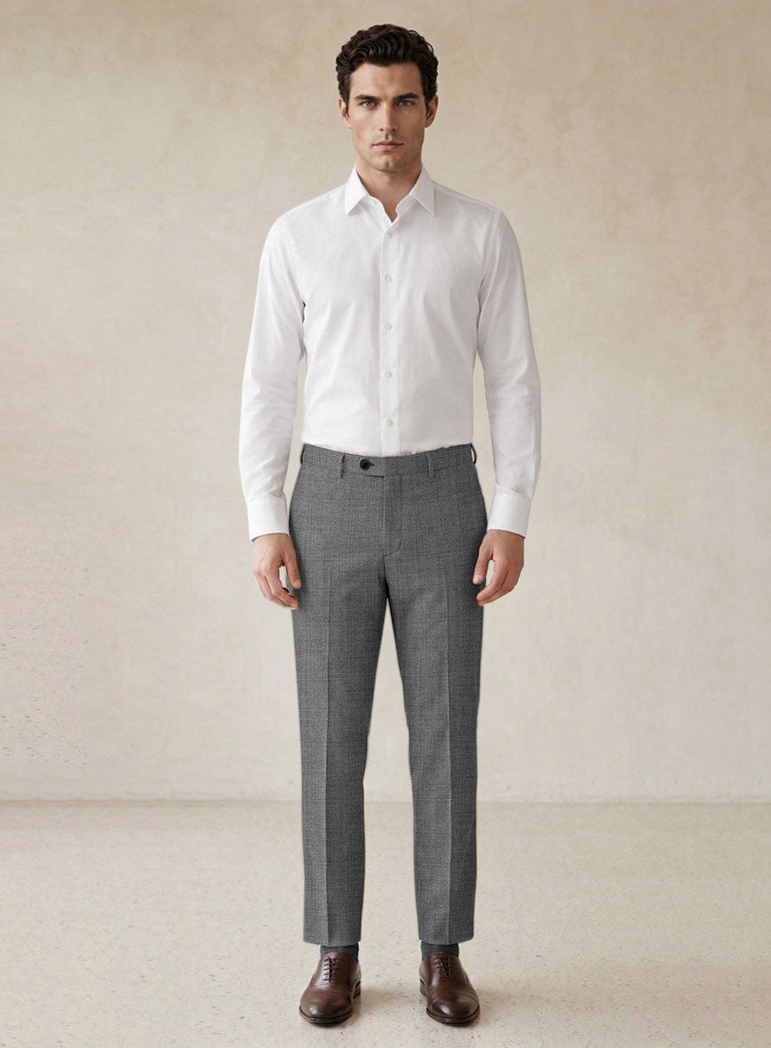 Scabal Segudo Twill Gray Wool Pants - StudioSuits