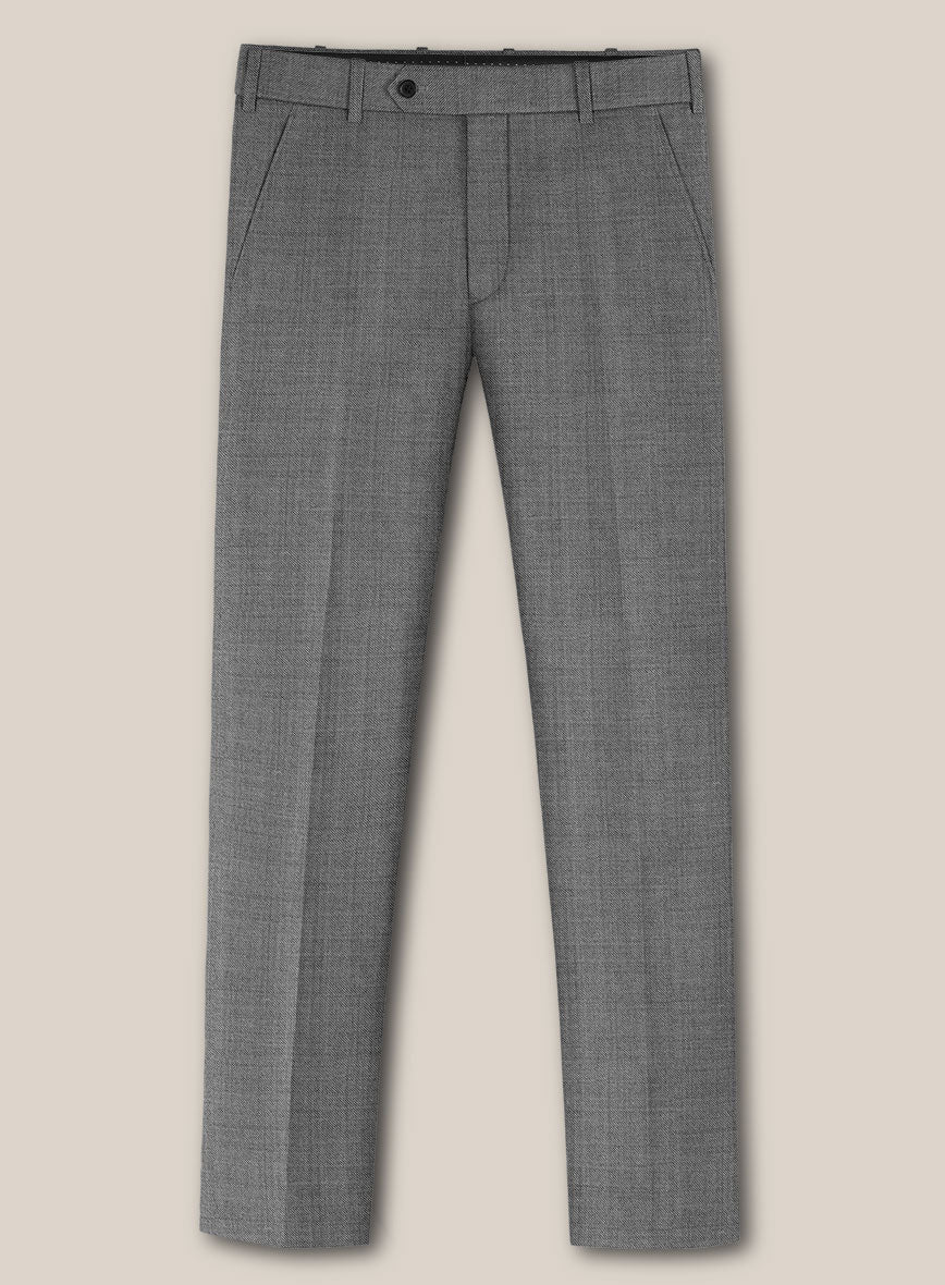 Scabal Segudo Twill Gray Wool Pants - StudioSuits