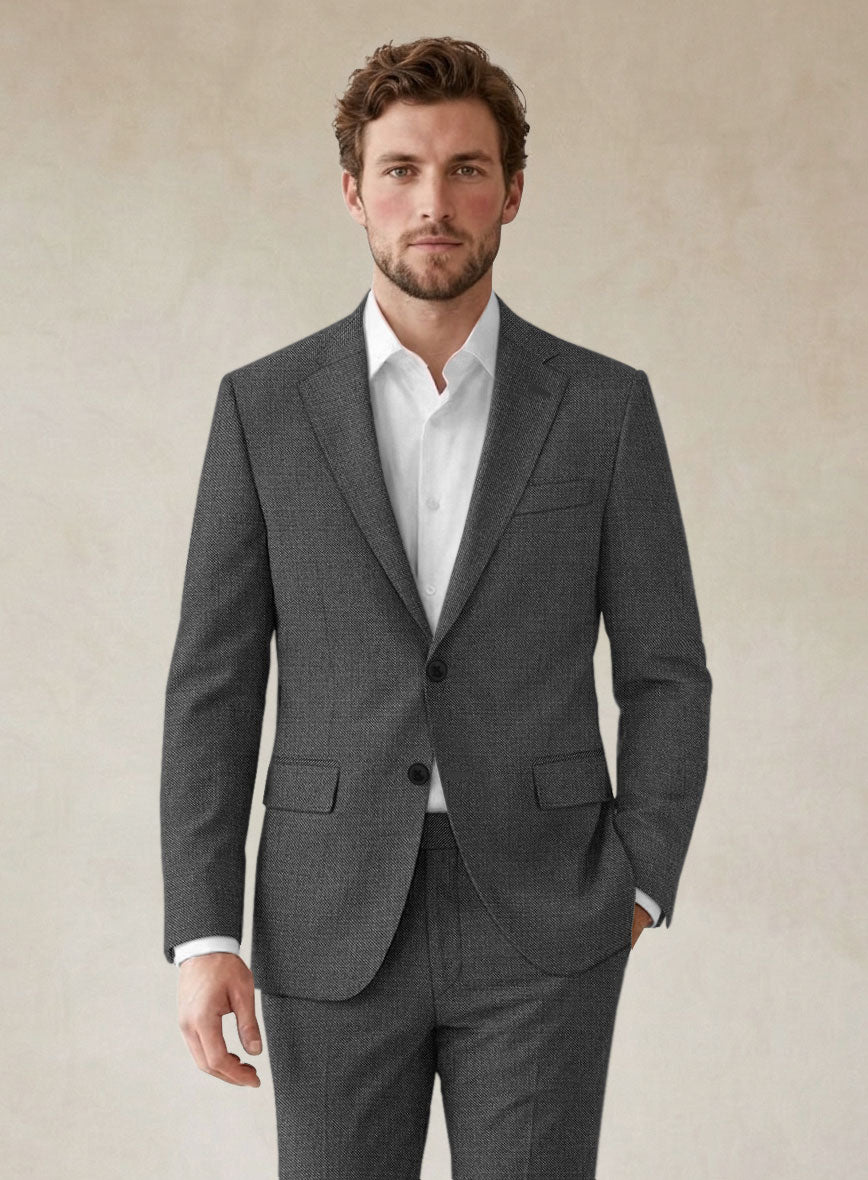 Scabal Tierra Twill Gray Wool Jacket - StudioSuits
