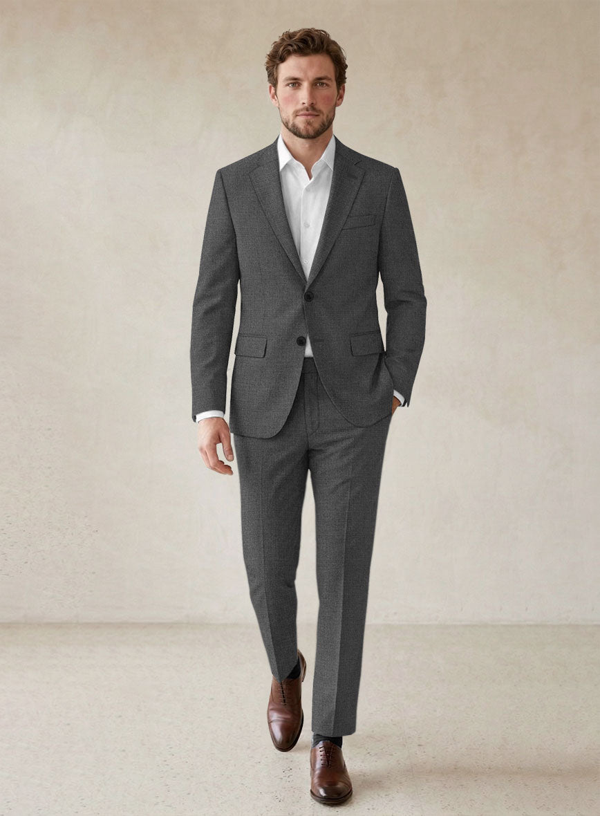 Scabal Tierra Twill Gray Wool Suit - StudioSuits