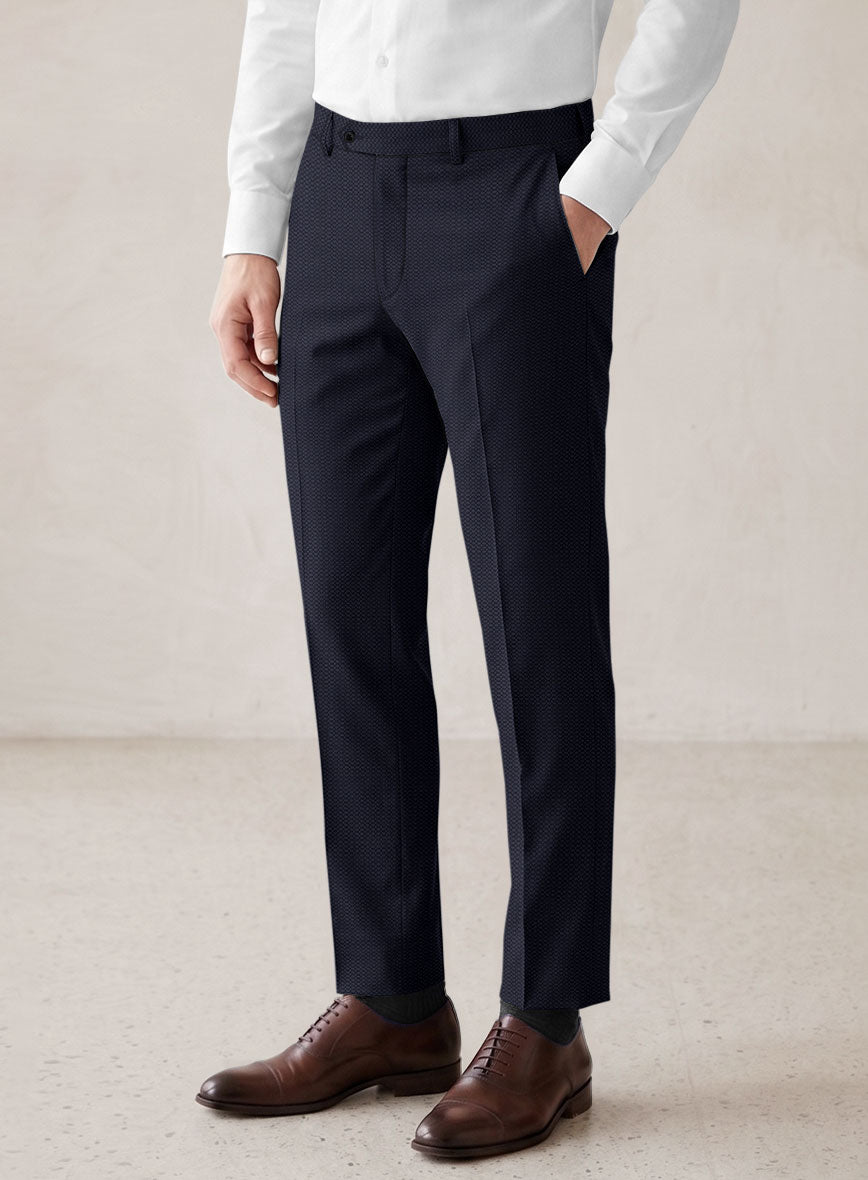 Scabal Tornado Blasi Blue Wool Pants - StudioSuits