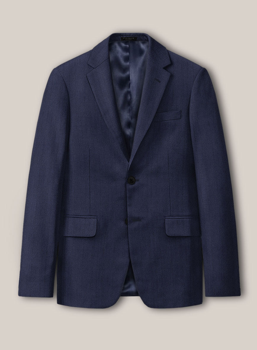 Scabal Tornado Naquez Blue Wool Jacket - StudioSuits