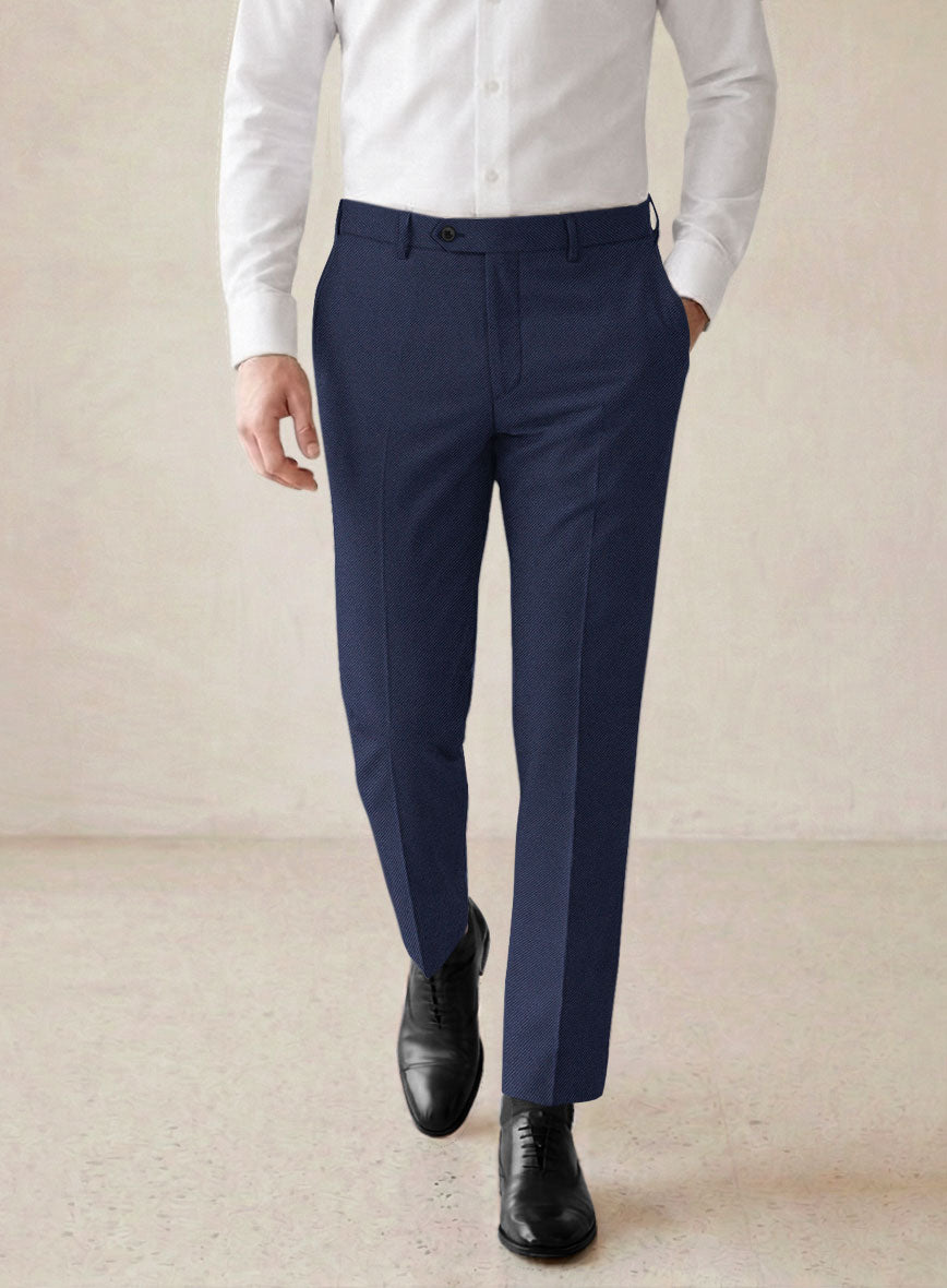 Scabal Tornado Oili Blue Wool Pants - StudioSuits
