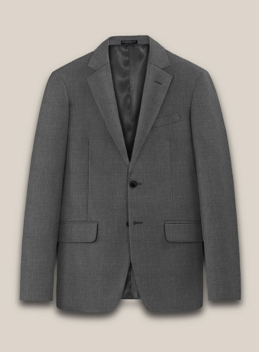 Scabal Tornado Pin Check Black Wool Suit - StudioSuits