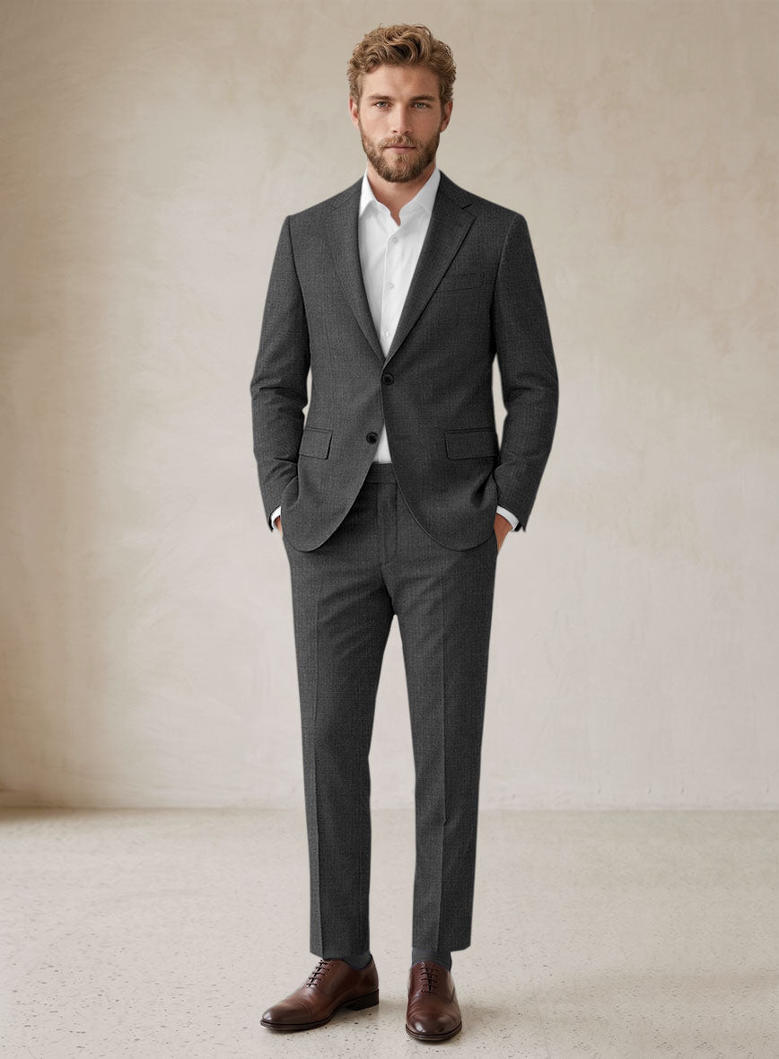 Scabal Tornado Pin Check Black Wool Suit - StudioSuits