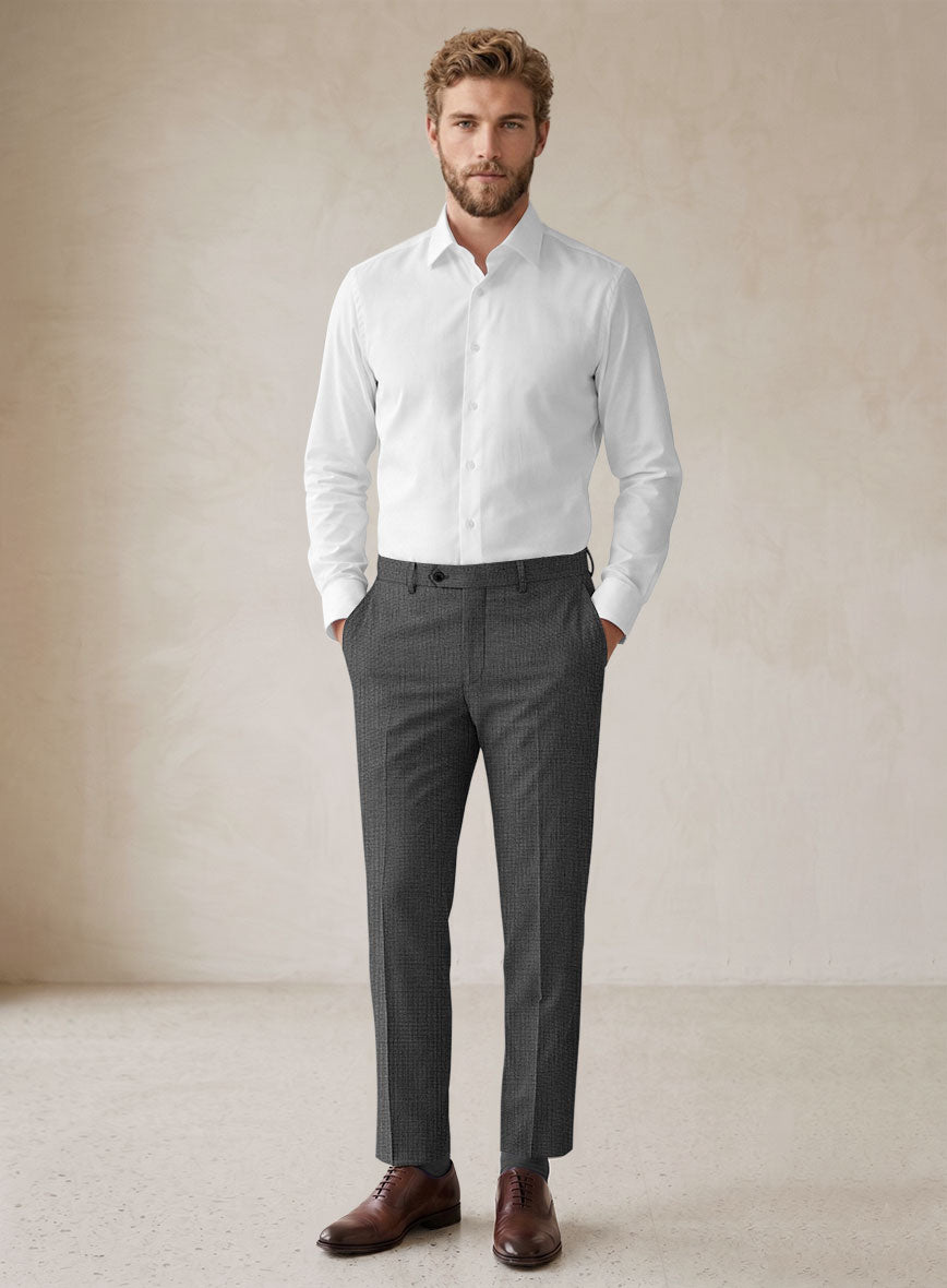 Scabal Tornado Pin Check Black Wool Suit - StudioSuits