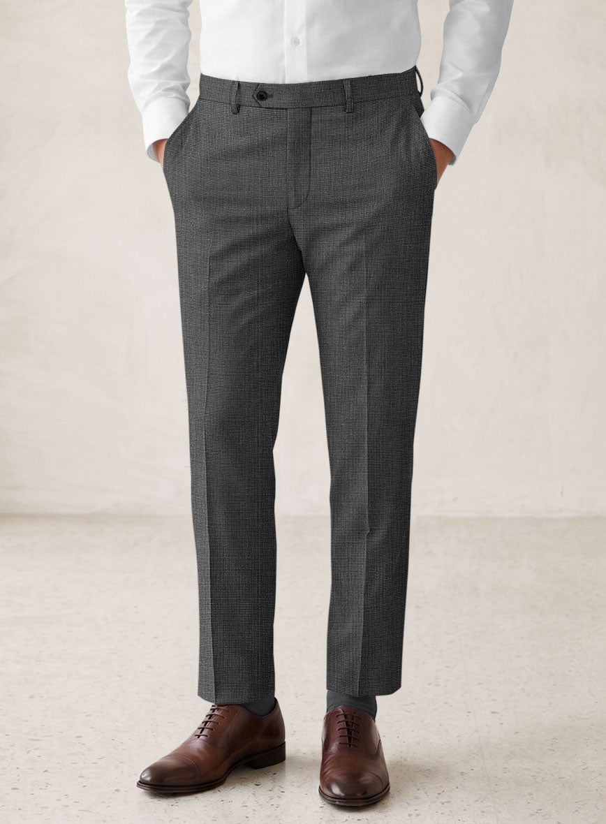 Scabal Tornado Pin Check Black Wool Suit - StudioSuits