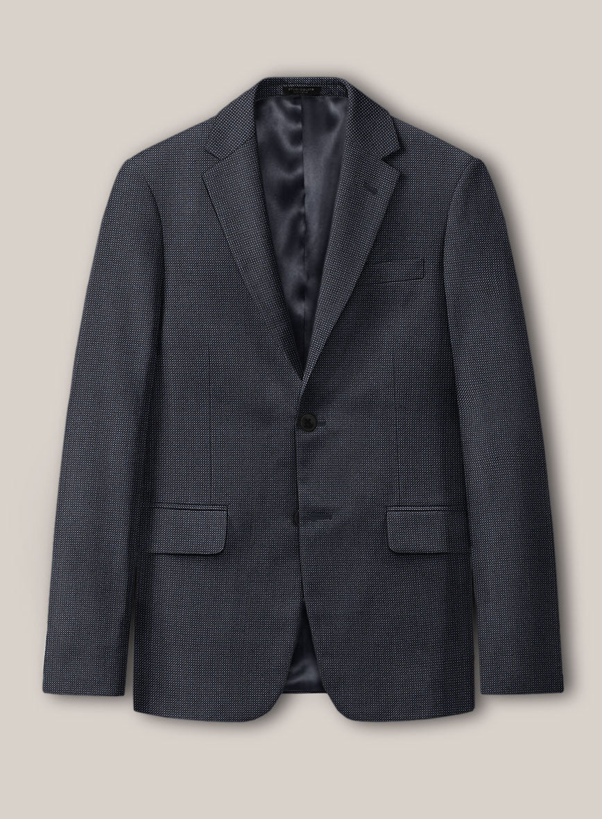 Scabal Tornado Pin Check Blue Wool Jacket - StudioSuits