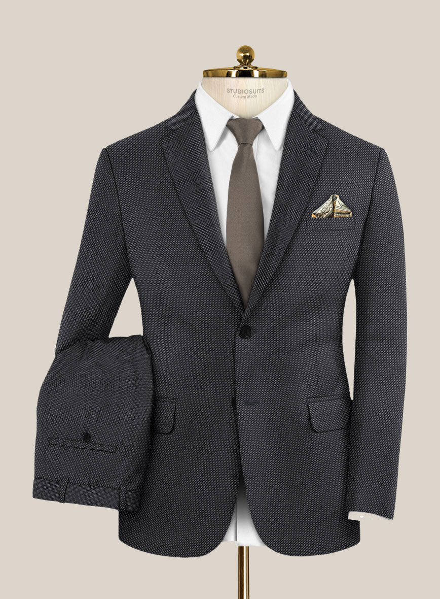 Scabal Tornado Pin Check Dark Blue Wool Suit - StudioSuits