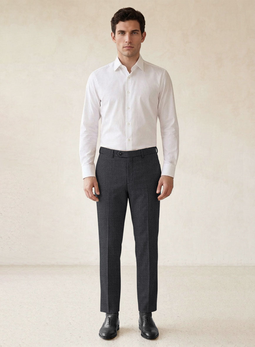 Scabal Tornado Pin Check Dark Blue Wool Suit - StudioSuits