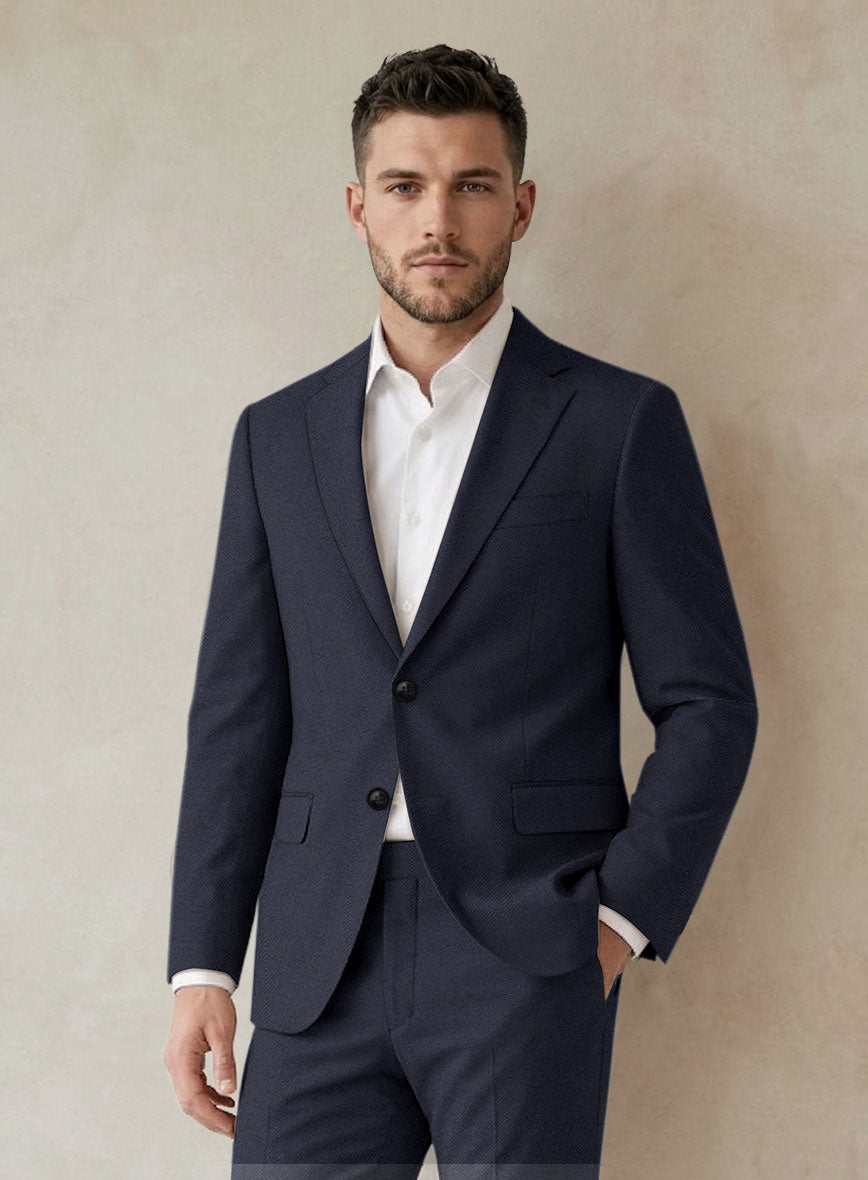 Scabal Tornado Rez Blue Wool Jacket - StudioSuits