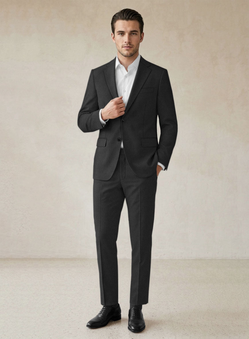 Scabal Tornado Shico Black Wool Suit - StudioSuits