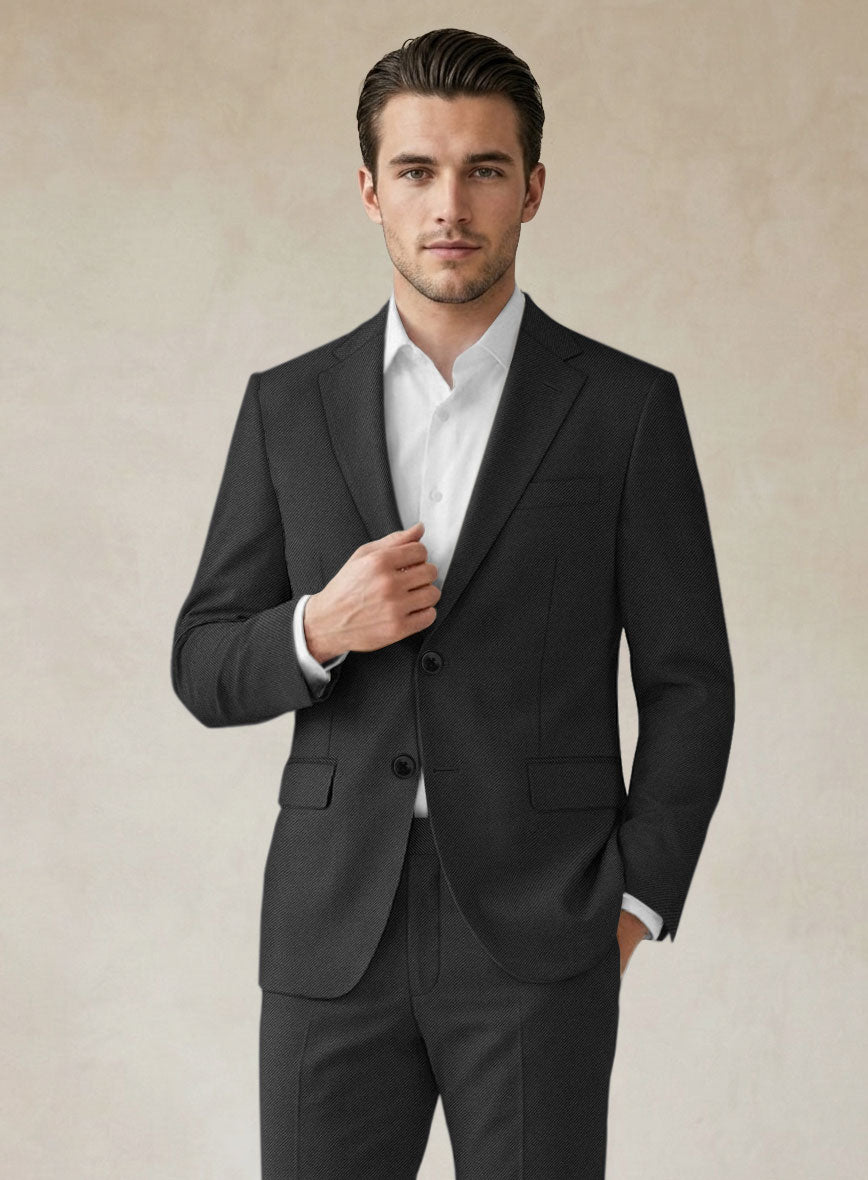 Scabal Tornado Shico Black Wool Suit - StudioSuits