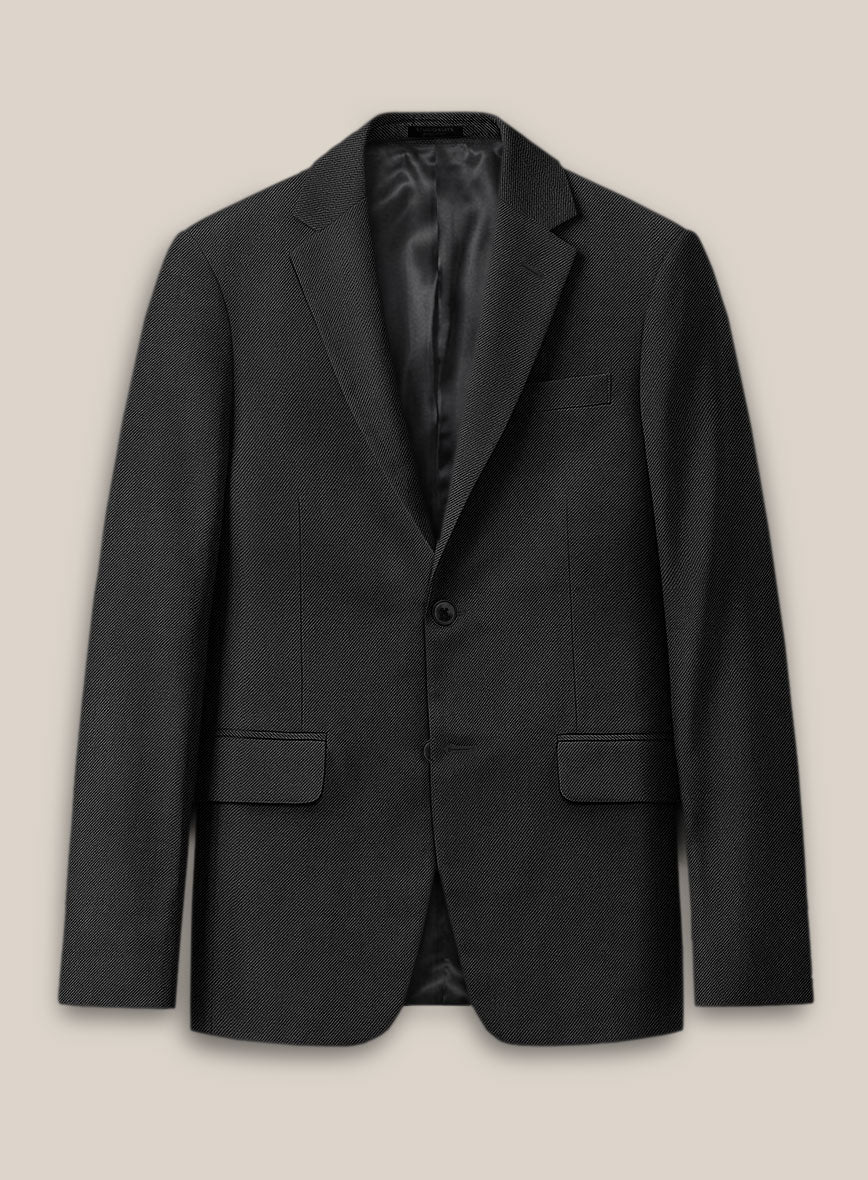 Scabal Tornado Shico Black Wool Jacket - StudioSuits