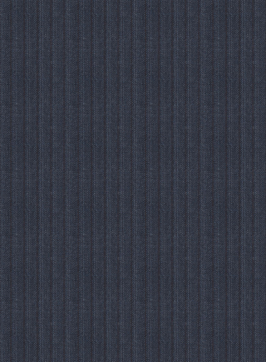 Scabal Tornado Stripes Blue Wool Suit - StudioSuits