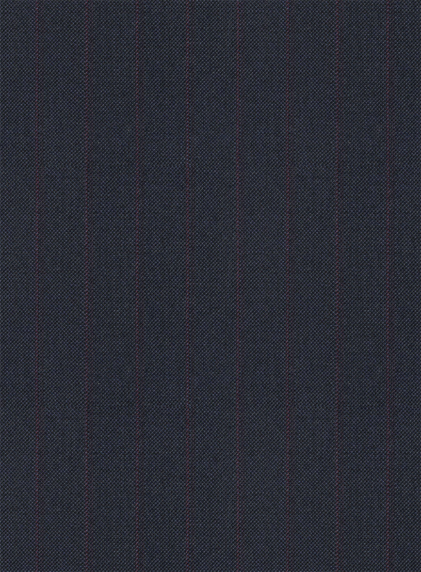 Scabal Tornado Stripes Midnight Blue Wool Jacket - StudioSuits