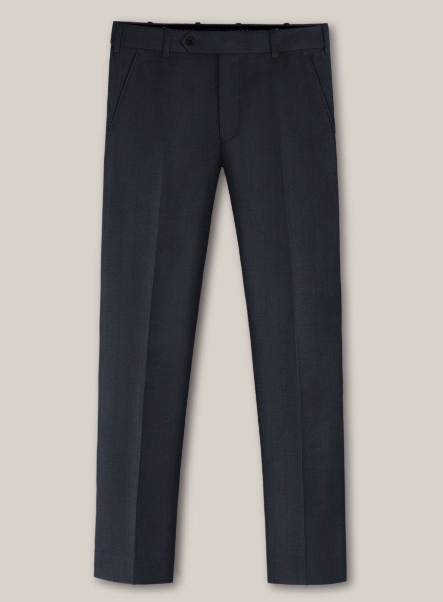 Scabal Tornado Stripes Midnight Blue Wool Pants - StudioSuits