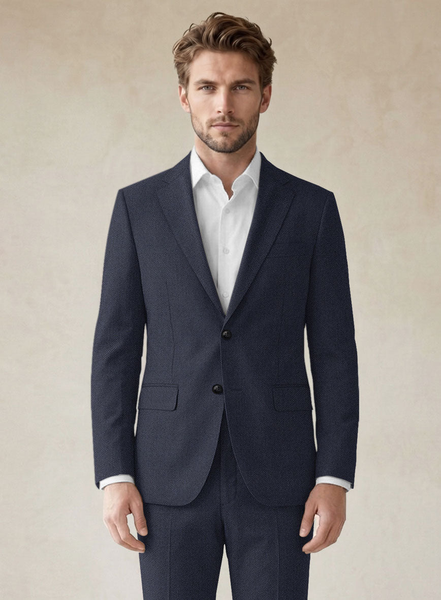 Scabal Tornado Twill Navy Blue Wool Jacket - StudioSuits
